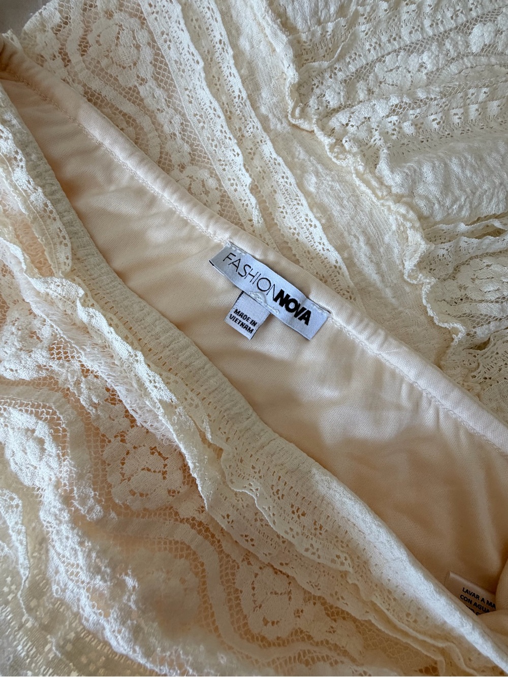 New Fashion Nova Cream Lace Bogo Maxi Skirt